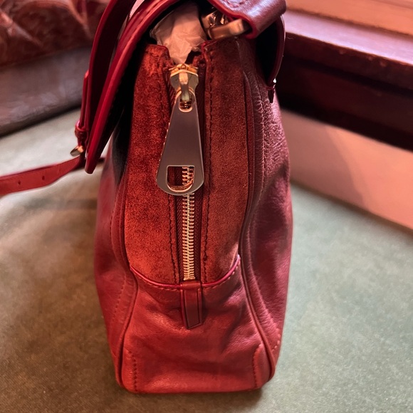 BOSS Hugo Boss Brown and Burgundy Leather Handbag - Picture 3 of 5